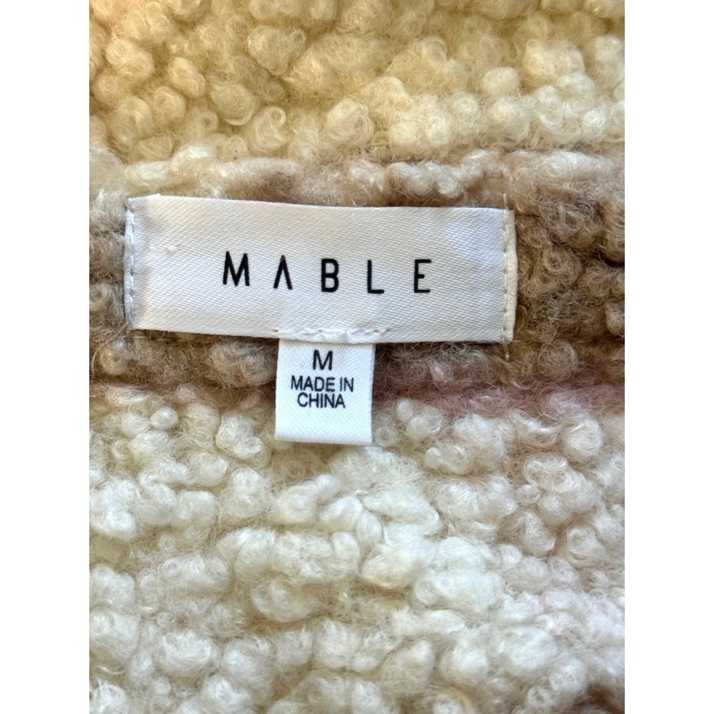 Mable Women's Sherpa Jacket Beige Pink & Brown Size M - Picture 11 of 14